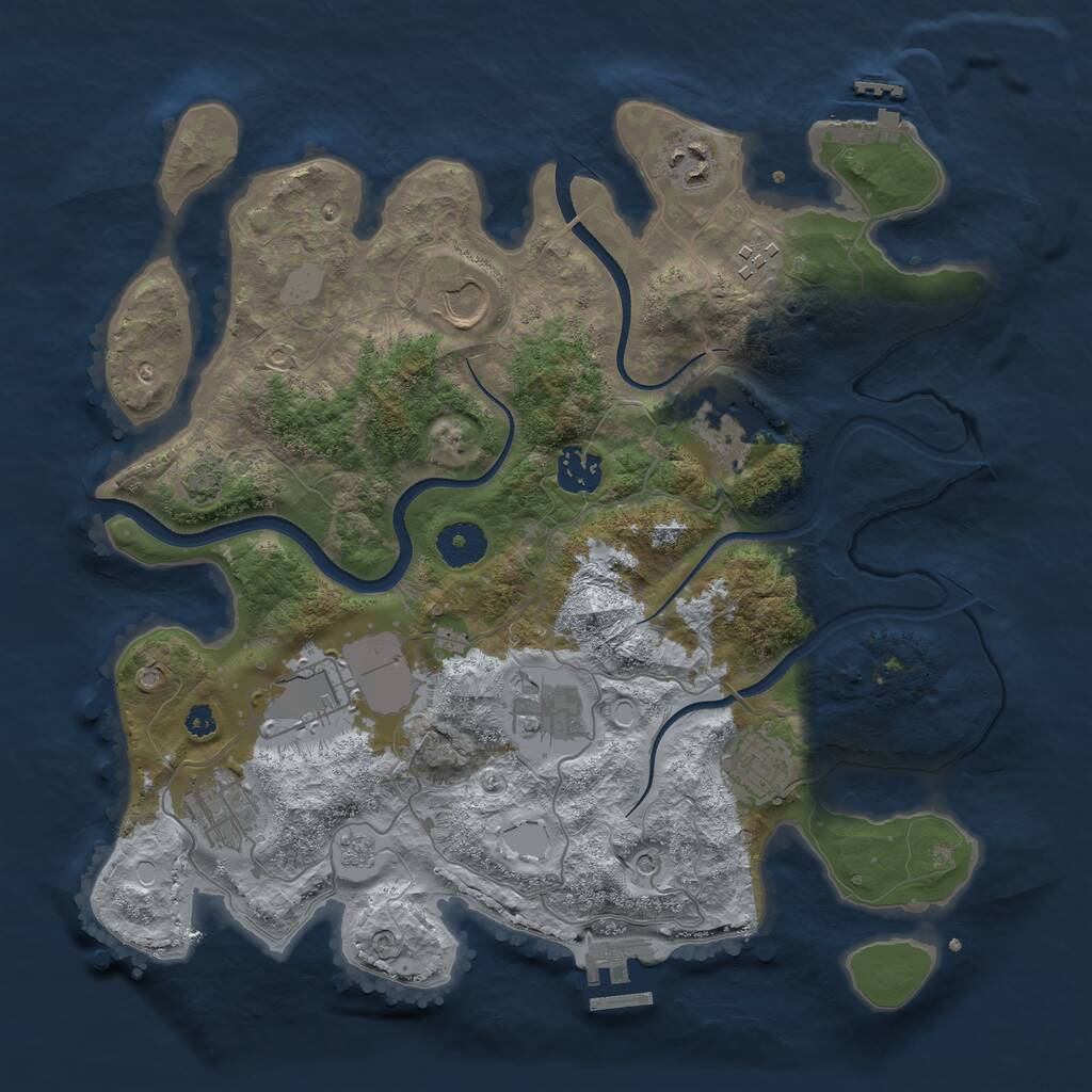 Rust Map: Procedural Map, Size: 3500, Seed: 59408061, 15 Monuments