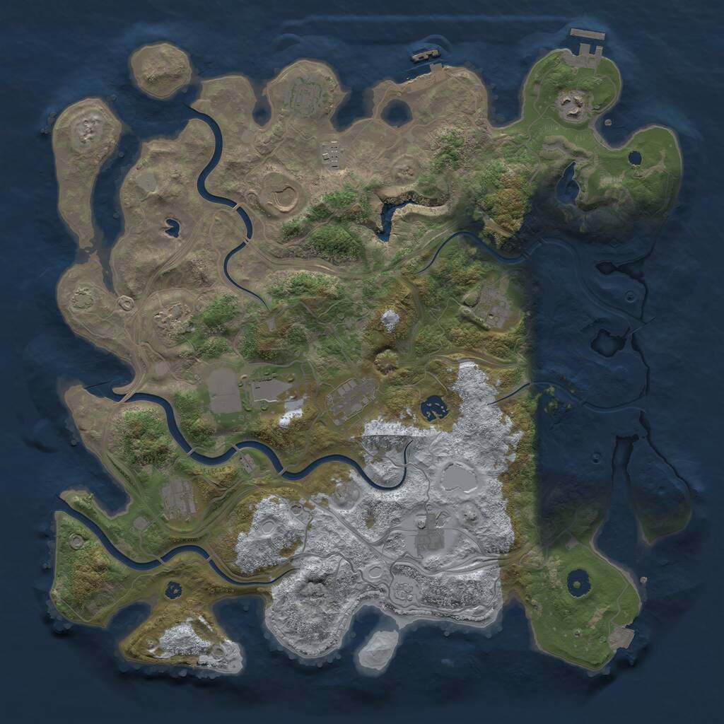 Rust Map: Procedural Map, Size: 4250, Seed: 575907718, 17 Monuments