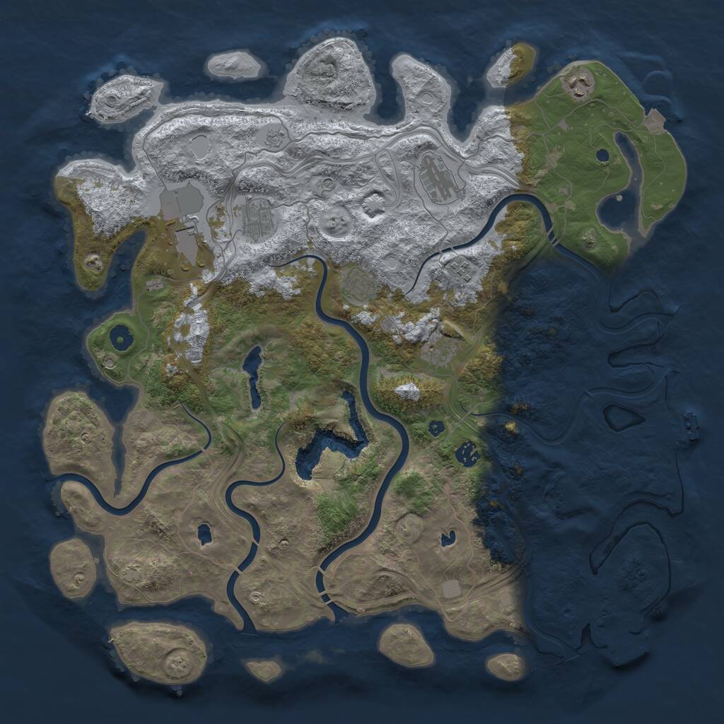 Rust Map: Procedural Map, Size: 4500, Seed: 1963753714, 14 Monuments