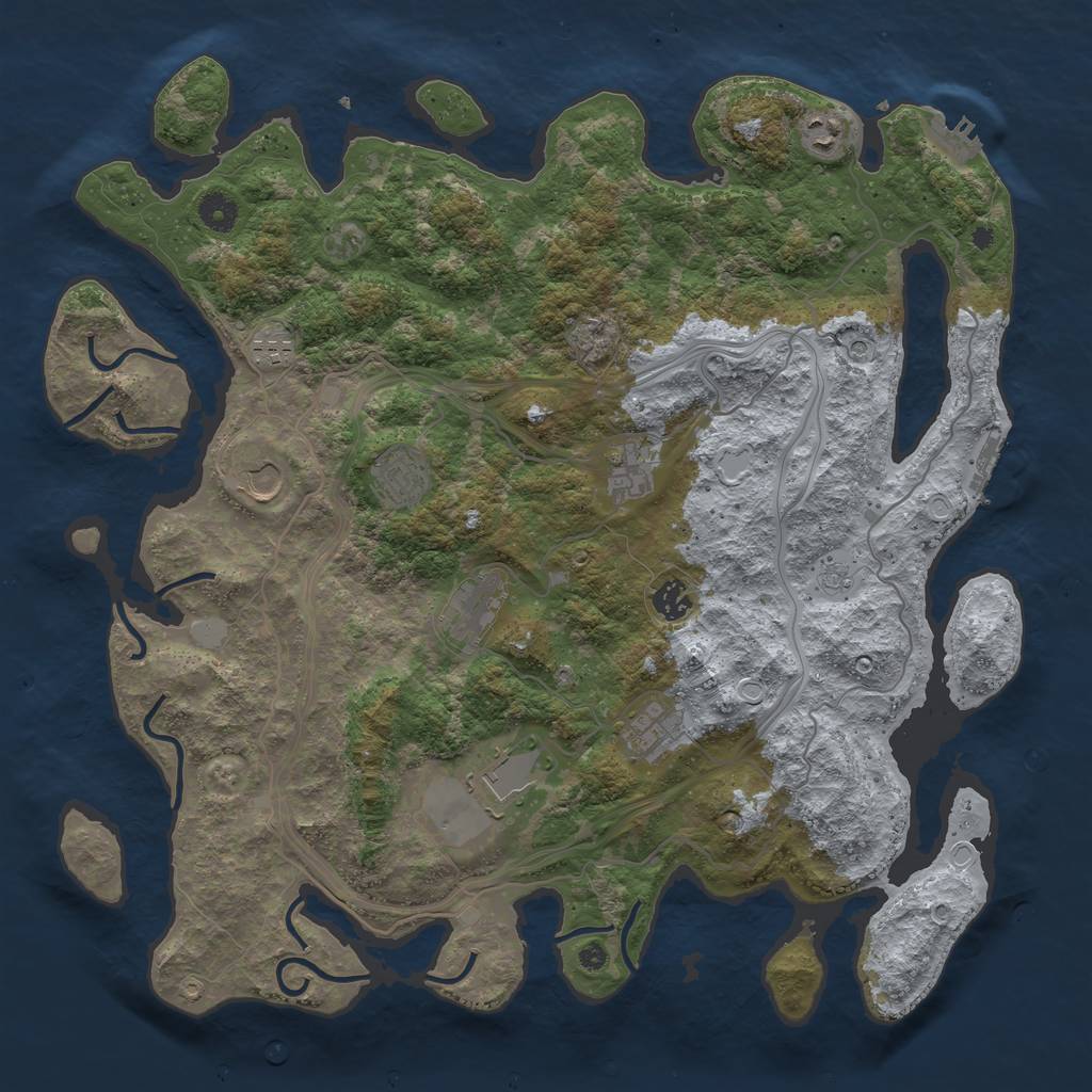 Rust Map: Procedural Map, Size: 4250, Seed: 85345737, 18 Monuments