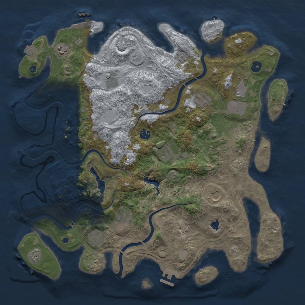 Rust Map: Procedural Map, Size: 4250, Seed: 9447, 16 Monuments