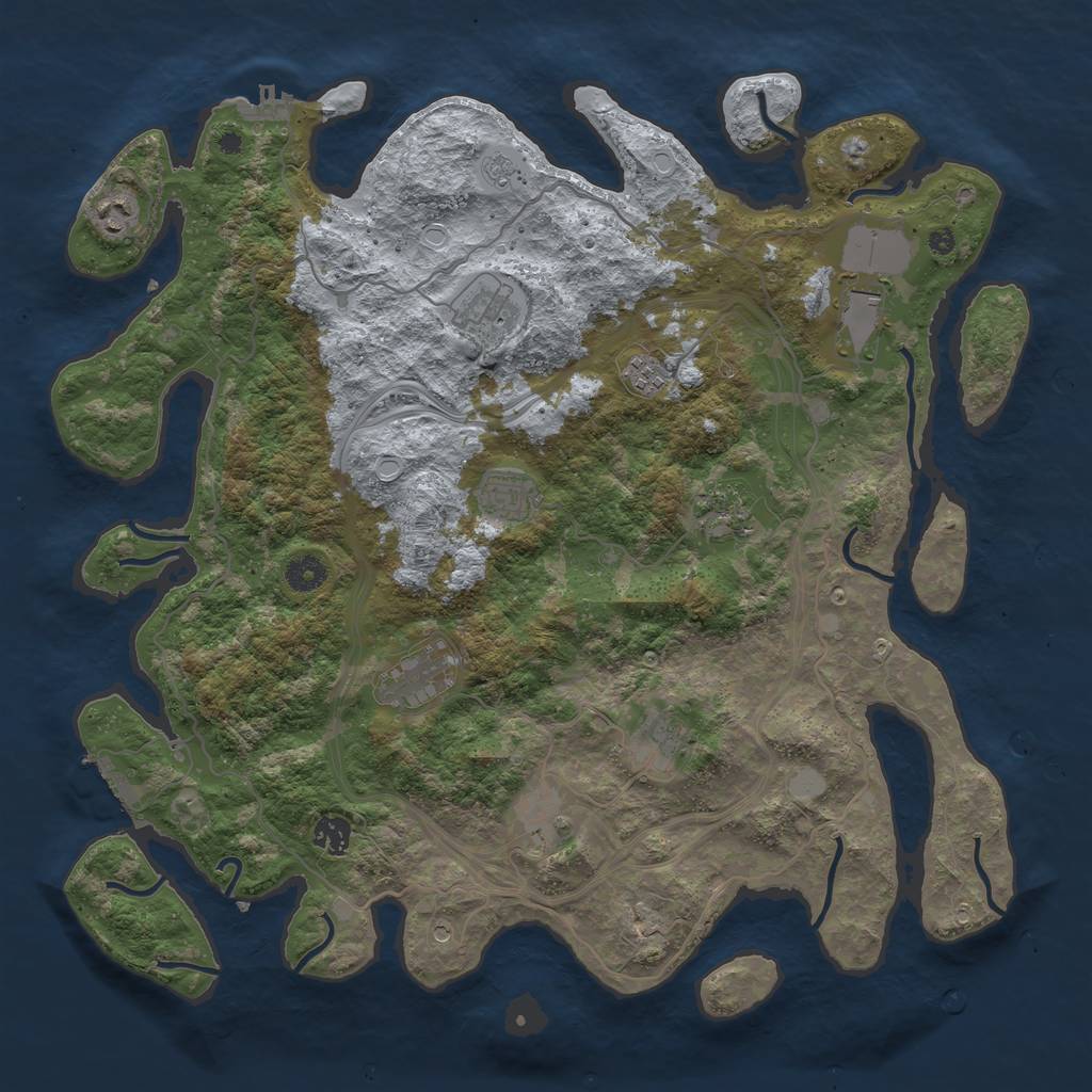 Rust Map: Procedural Map, Size: 4250, Seed: 9447, 19 Monuments