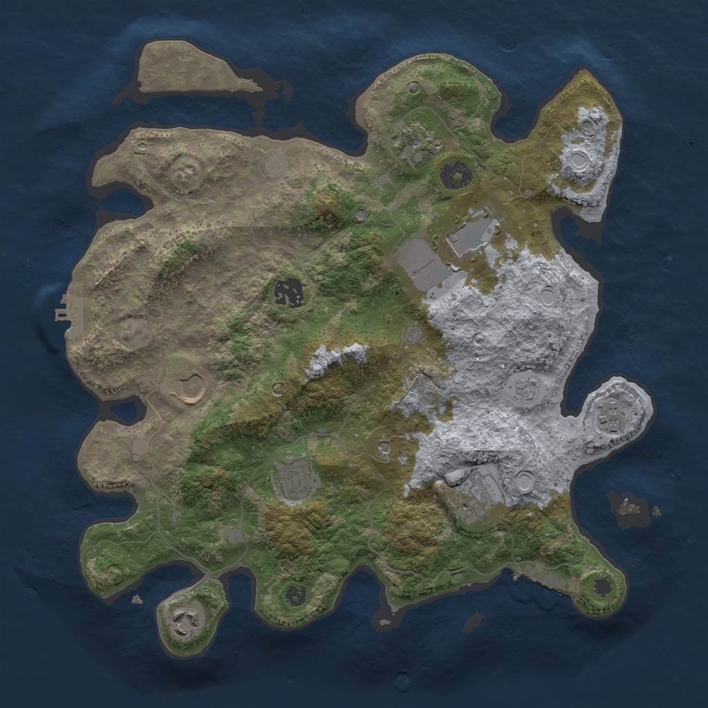 Rust Map: Procedural Map, Size: 3500, Seed: 430, 17 Monuments