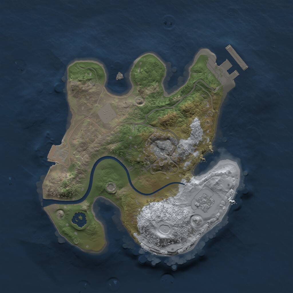 Rust Map: Procedural Map, Size: 2000, Seed: 1862, 3 Monuments
