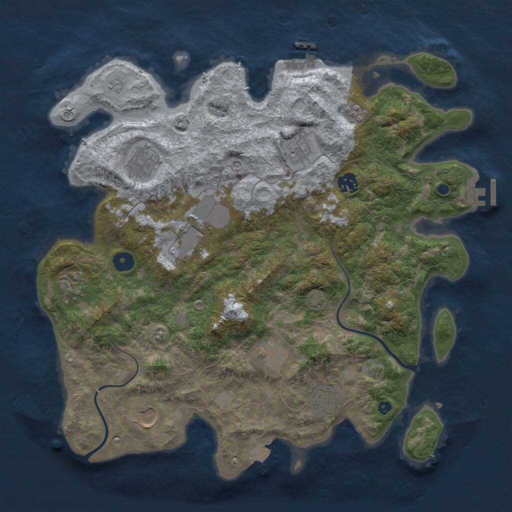 Rust Map: Procedural Map, Size: 3800, Seed: 92945021, 15 Monuments