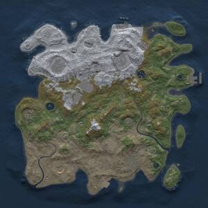 Thumbnail Rust Map: Procedural Map, Size: 3800, Seed: 92945021, 15 Monuments