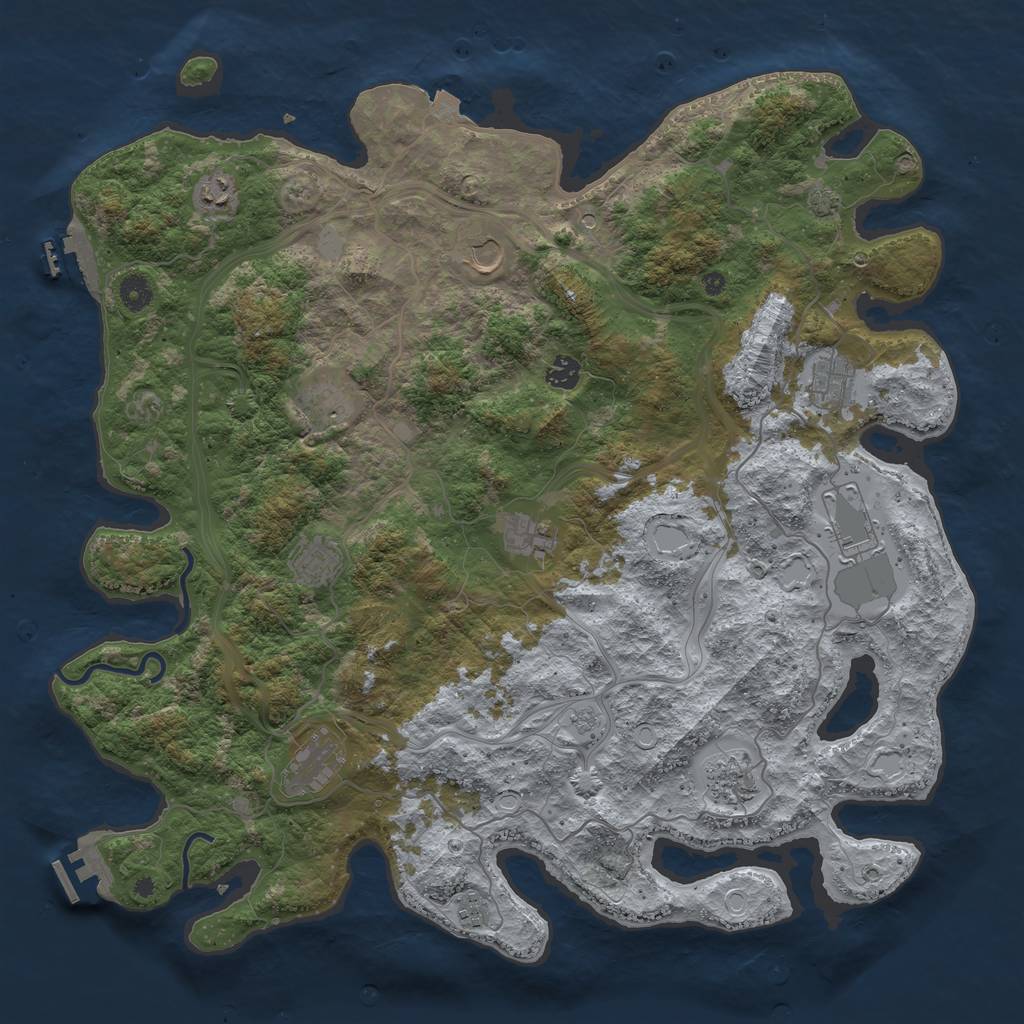 Rust Map: Procedural Map, Size: 4500, Seed: 951640739, 19 Monuments