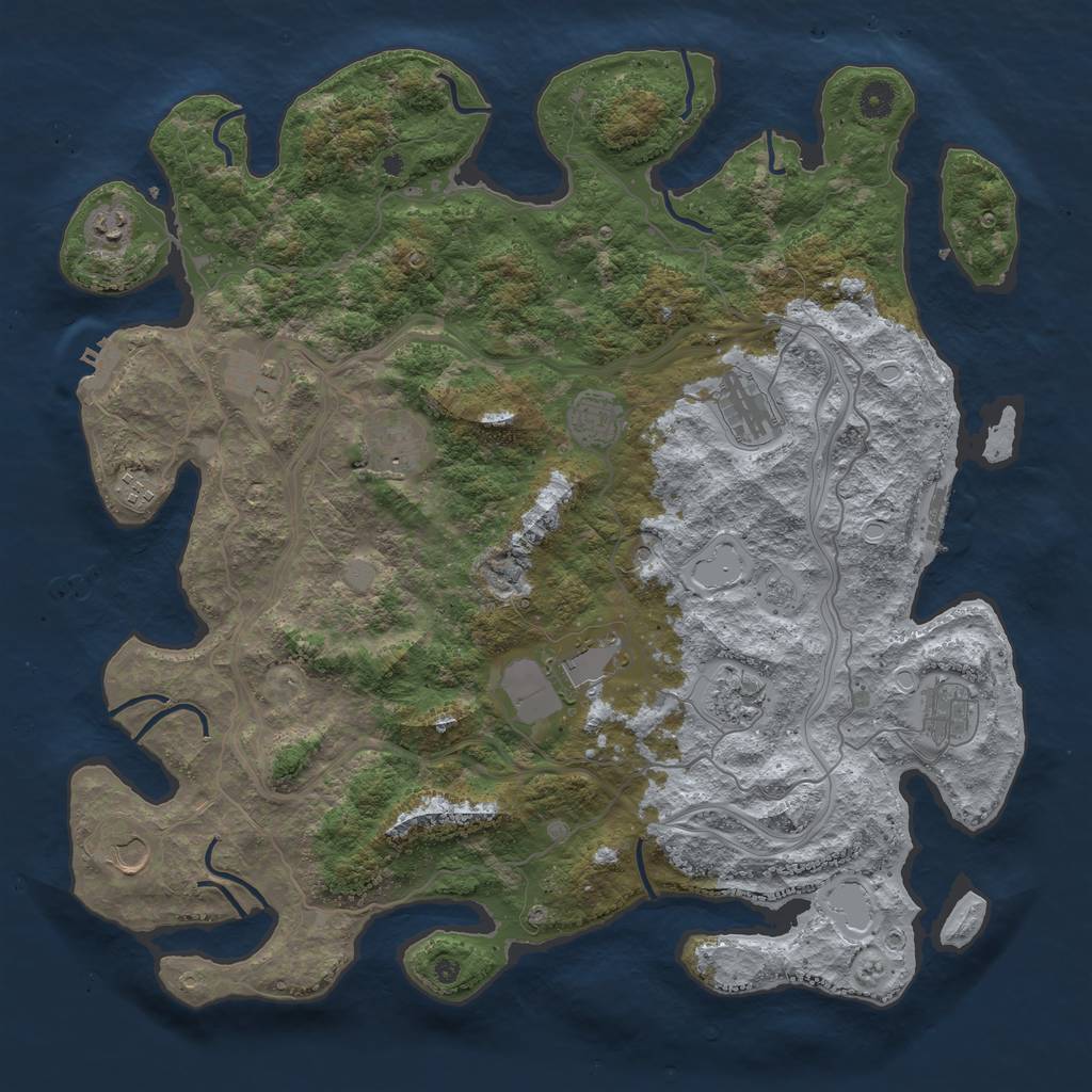 Rust Map: Procedural Map, Size: 4500, Seed: 1770735213, 19 Monuments