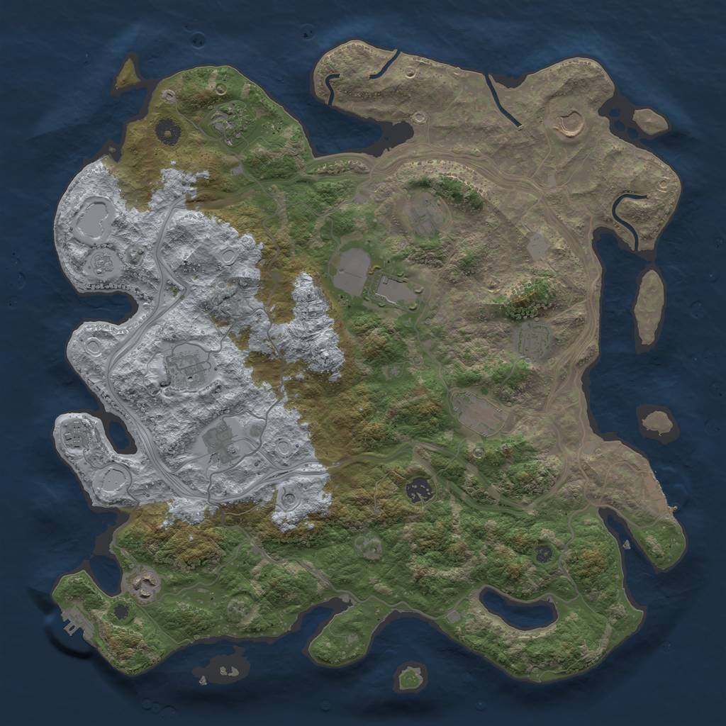 Rust Map: Procedural Map, Size: 4250, Seed: 29191182, 20 Monuments