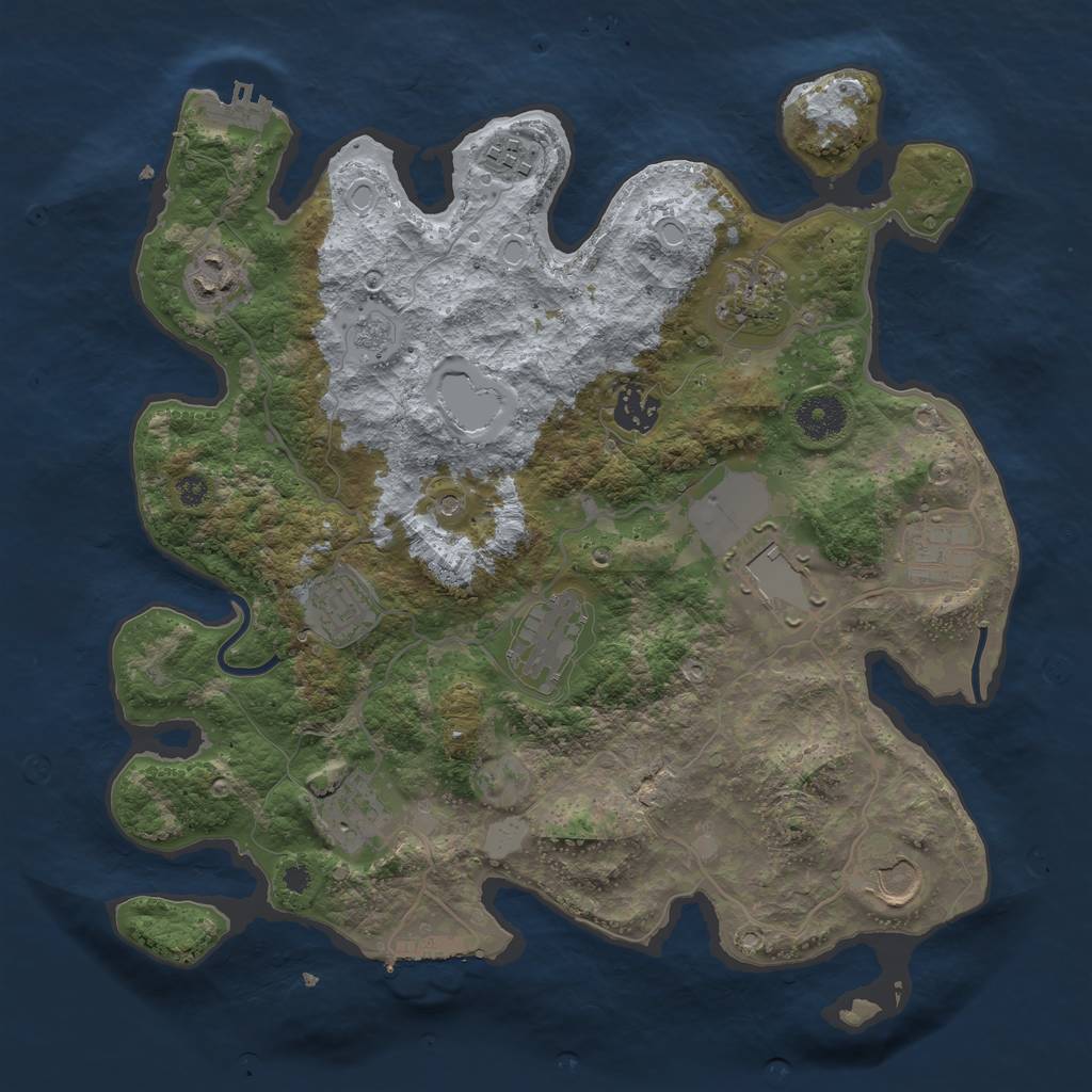 Rust Map: Procedural Map, Size: 3500, Seed: 1349621788, 19 Monuments