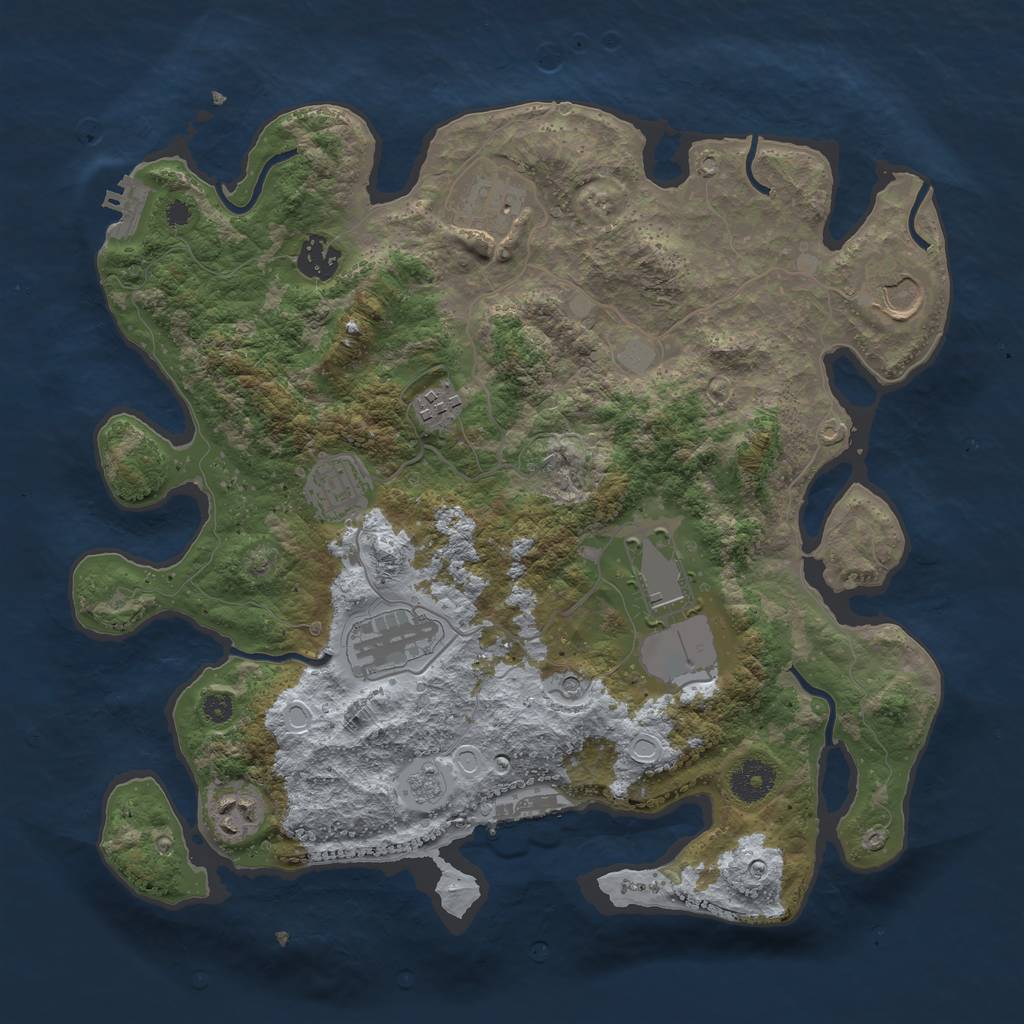 Rust Map: Procedural Map, Size: 3575, Seed: 326144208, 17 Monuments