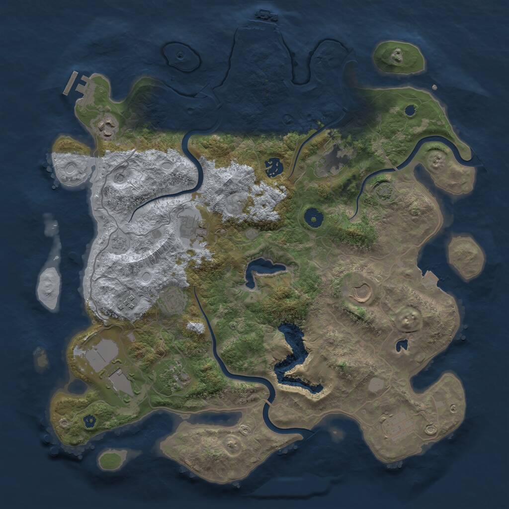 Rust Map: Procedural Map, Size: 4000, Seed: 741911571, 16 Monuments