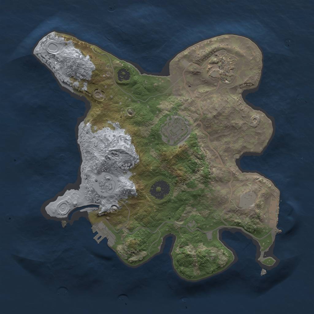 Rust Map: Procedural Map, Size: 2500, Seed: 3022023, 10 Monuments