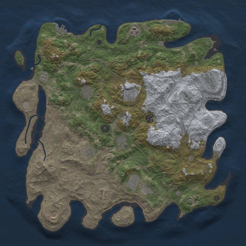 Rust Map: Procedural Map, Size: 4250, Seed: 89806166, 20 Monuments