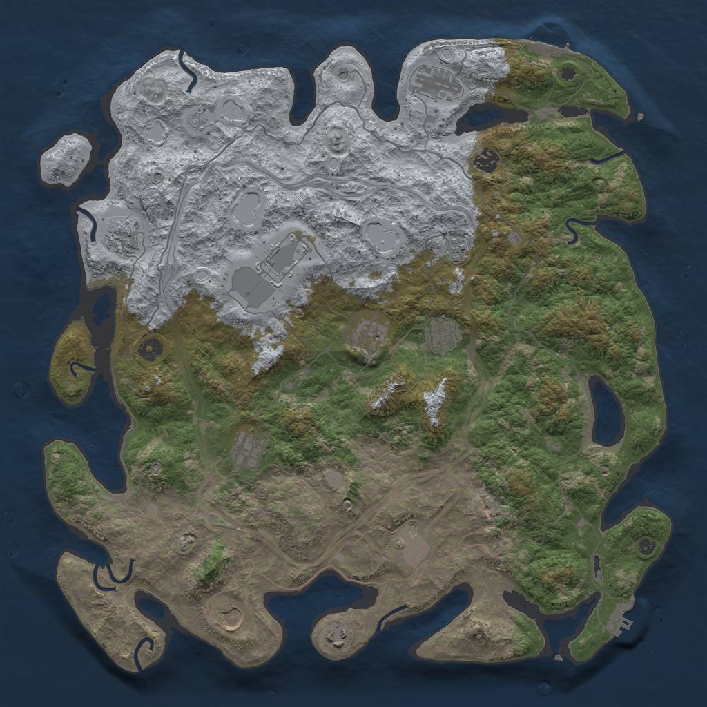 Rust Map: Procedural Map, Size: 4500, Seed: 114200123, 18 Monuments