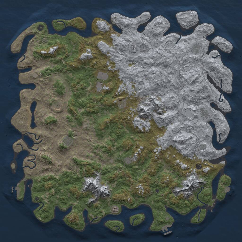 Rust Map: Procedural Map, Size: 6000, Seed: 256434, 17 Monuments