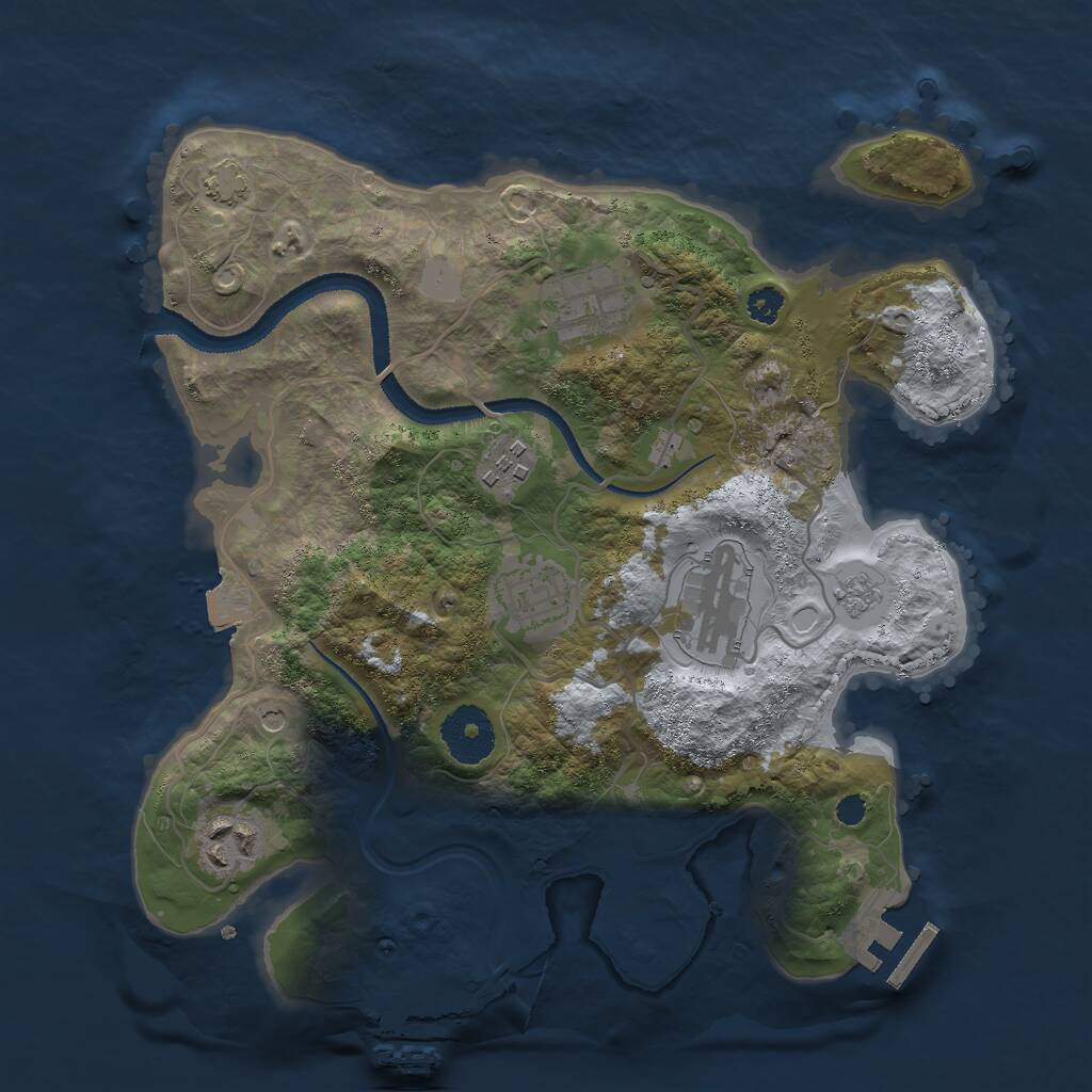 Rust Map: Procedural Map, Size: 3000, Seed: 1236905280, 11 Monuments