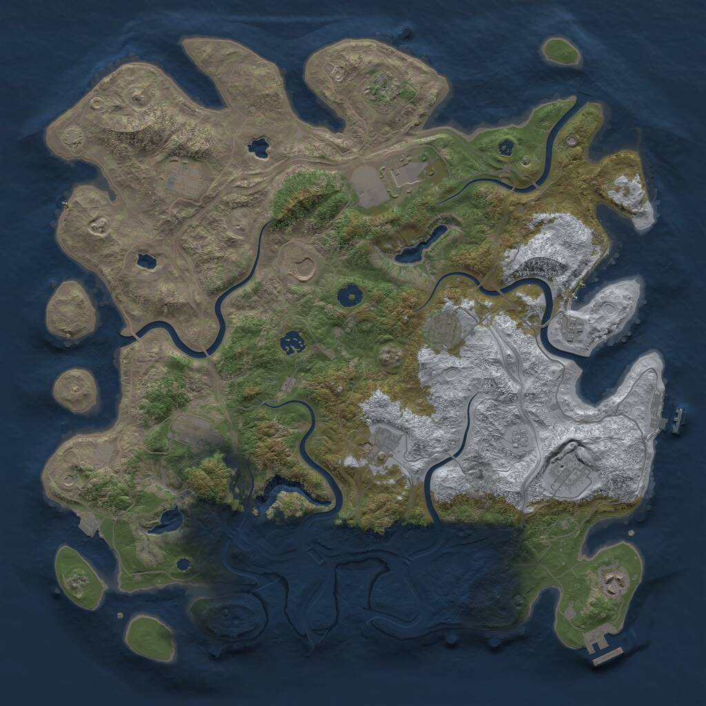 Rust Map: Procedural Map, Size: 4500, Seed: 69420101, 17 Monuments