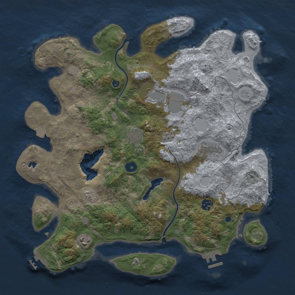 Rust Map: Procedural Map, Size: 4000, Seed: 101949524, 12 Monuments