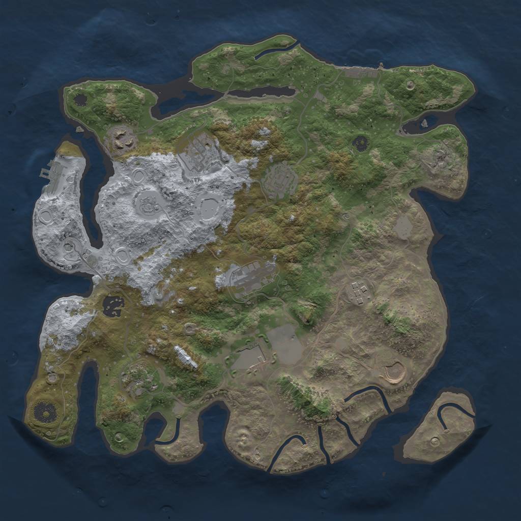 Rust Map: Procedural Map, Size: 3500, Seed: 973808289, 18 Monuments
