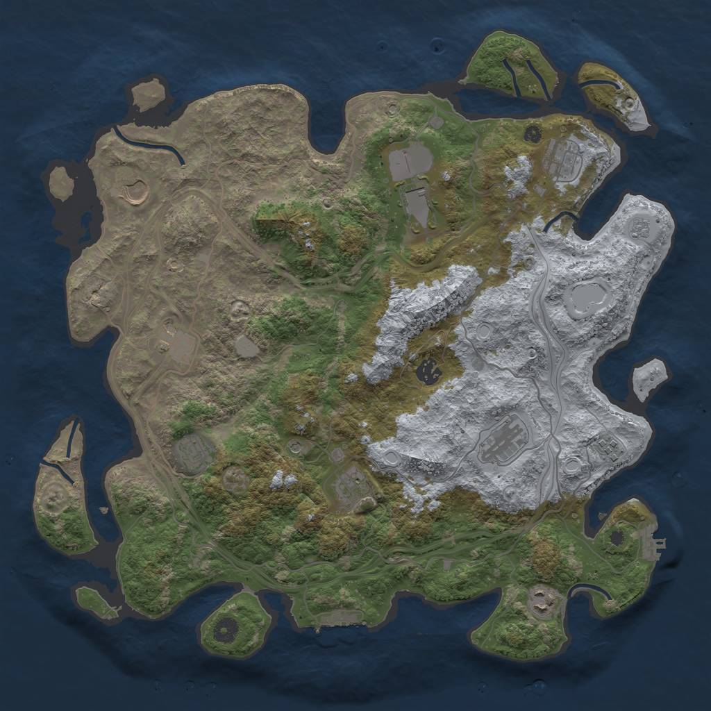 Rust Map: Procedural Map, Size: 4250, Seed: 34567890, 19 Monuments