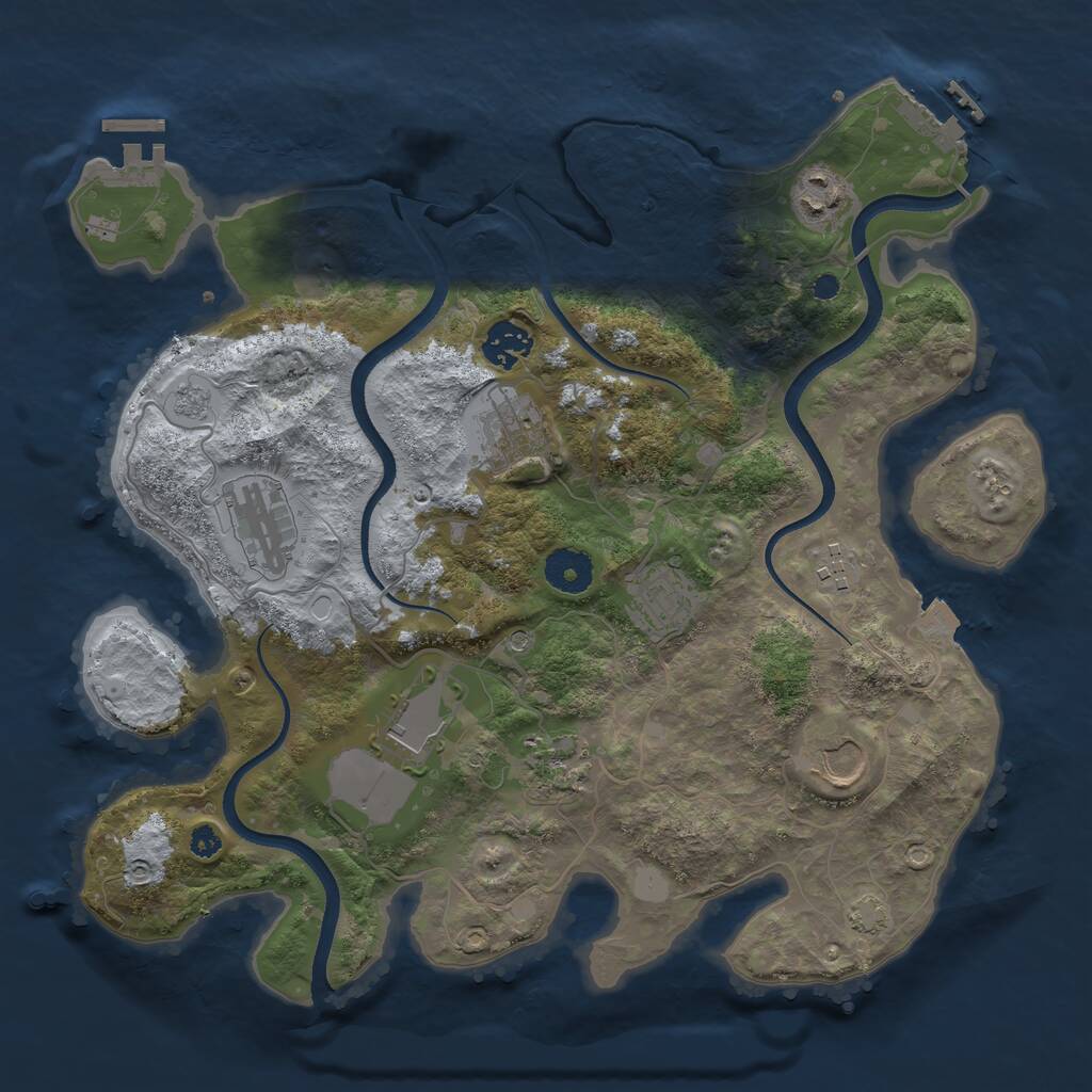 Rust Map: Procedural Map, Size: 3500, Seed: 872462286, 15 Monuments