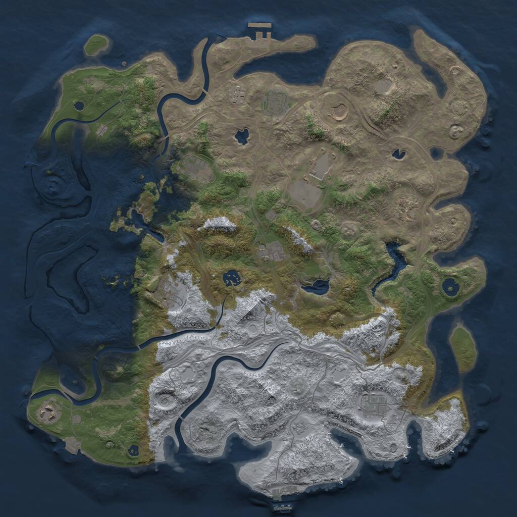 Rust Map: Procedural Map, Size: 4500, Seed: 13822, 17 Monuments