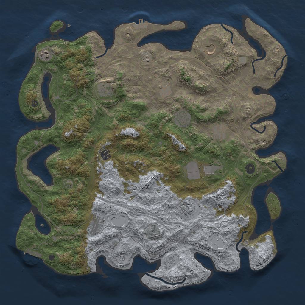 Rust Map: Procedural Map, Size: 4500, Seed: 13822, 20 Monuments