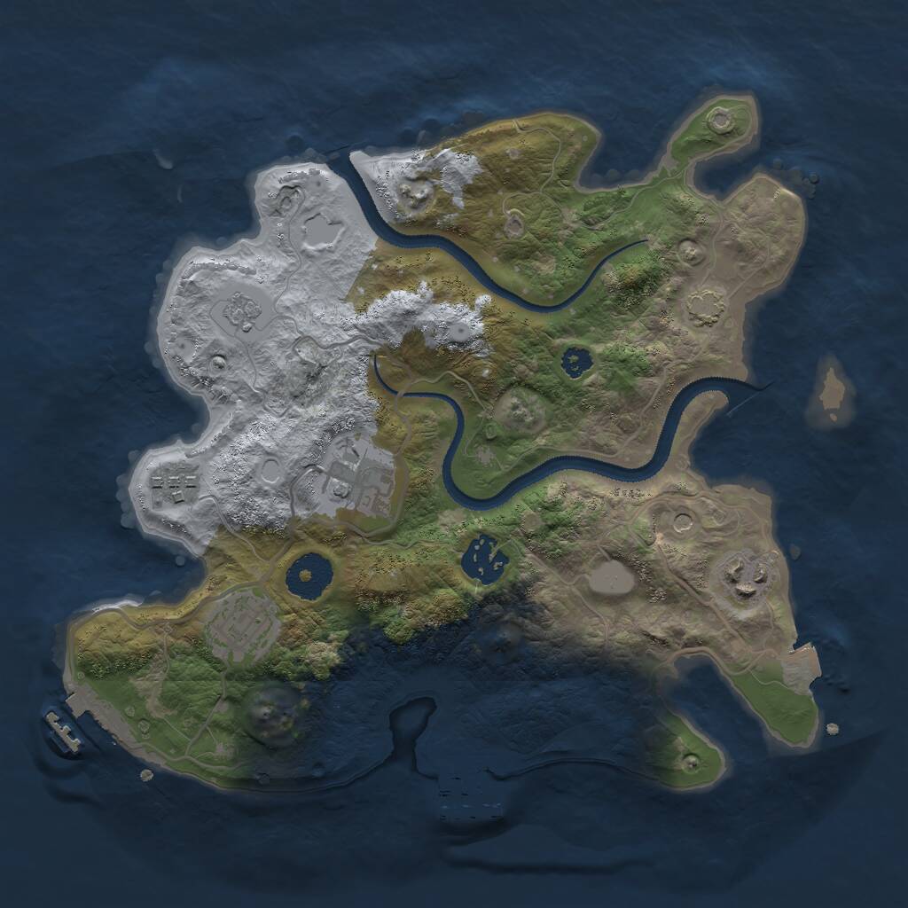 Rust Map: Procedural Map, Size: 3000, Seed: 725034672, 11 Monuments