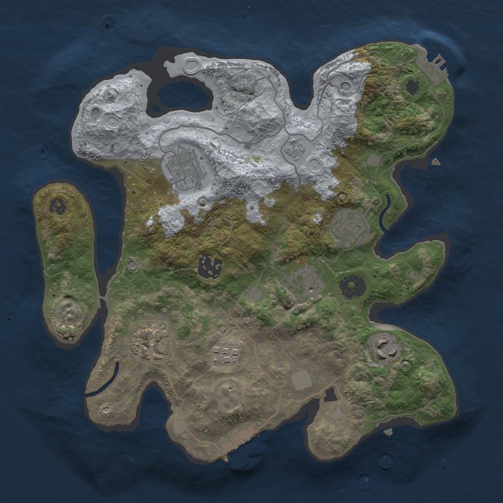 Rust Map: Procedural Map, Size: 3000, Seed: 1314291059, 16 Monuments