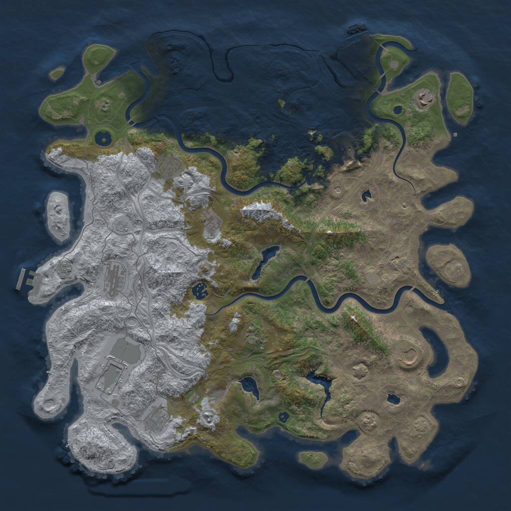 Rust Map: Procedural Map, Size: 4750, Seed: 551414651, 17 Monuments