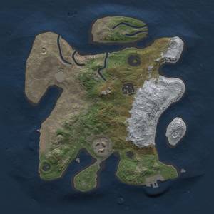 Thumbnail Rust Map: Procedural Map, Size: 2500, Seed: 90210, 9 Monuments