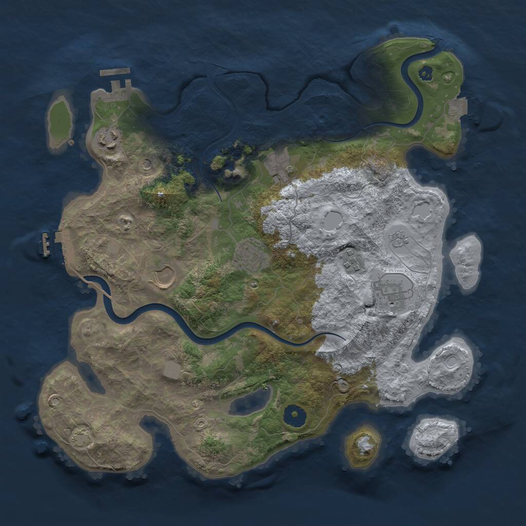 Rust Map: Procedural Map, Size: 3500, Seed: 46318260, 12 Monuments