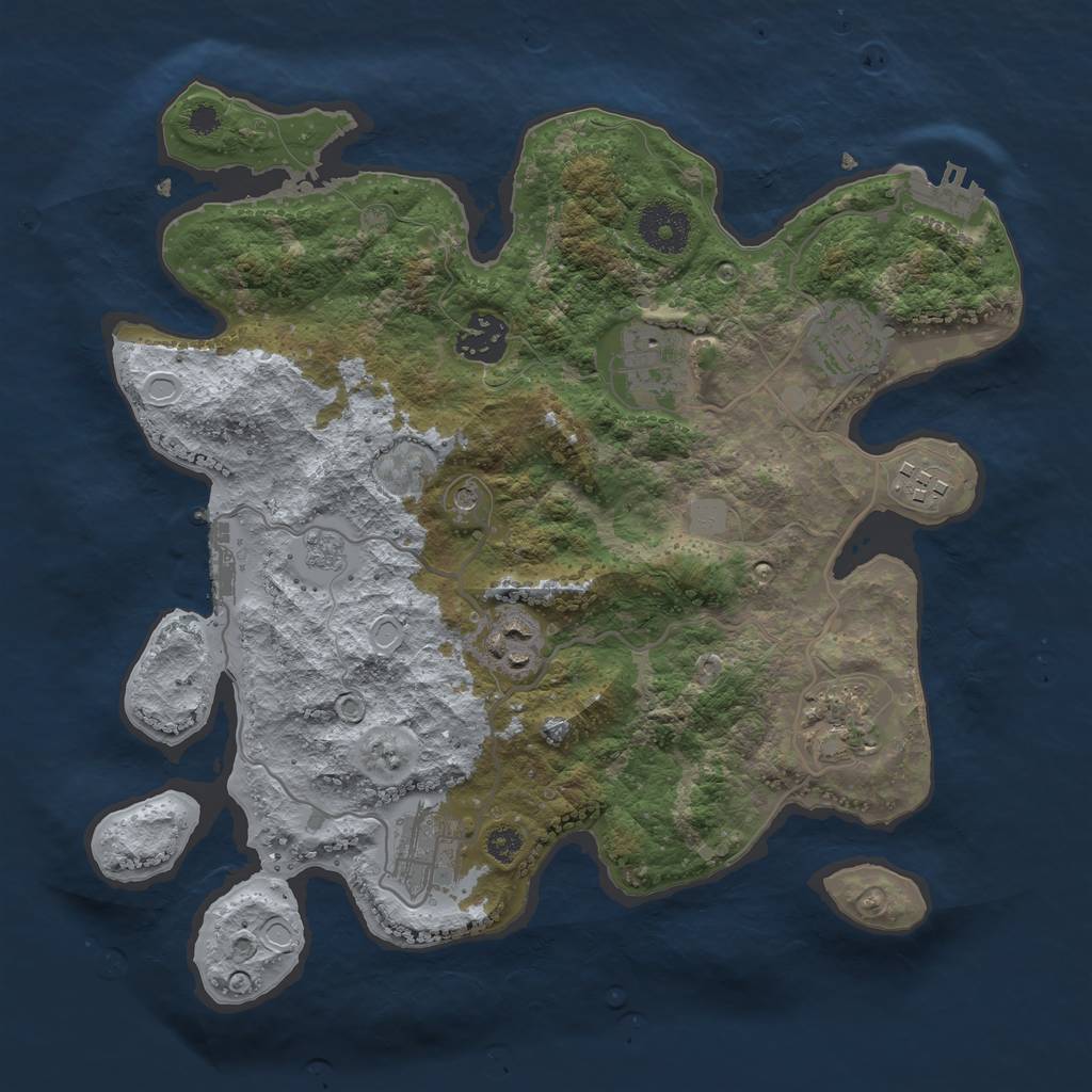 Rust Map: Procedural Map, Size: 3200, Seed: 2263623, 16 Monuments