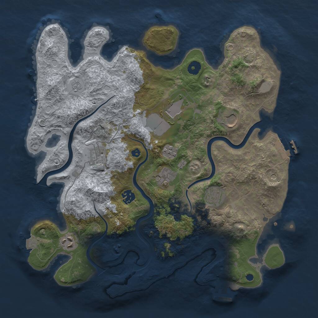 Rust Map: Procedural Map, Size: 3600, Seed: 8844720, 14 Monuments