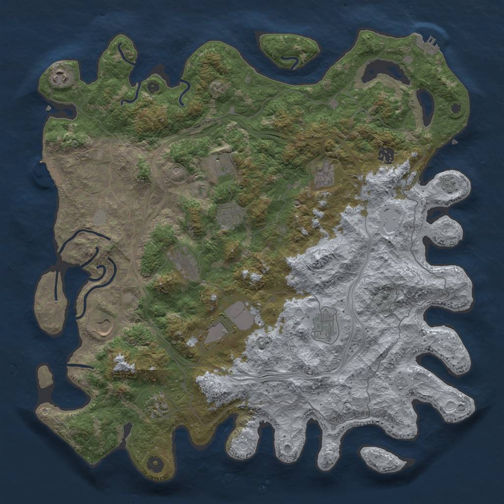 Rust Map: Procedural Map, Size: 4500, Seed: 20230186, 20 Monuments