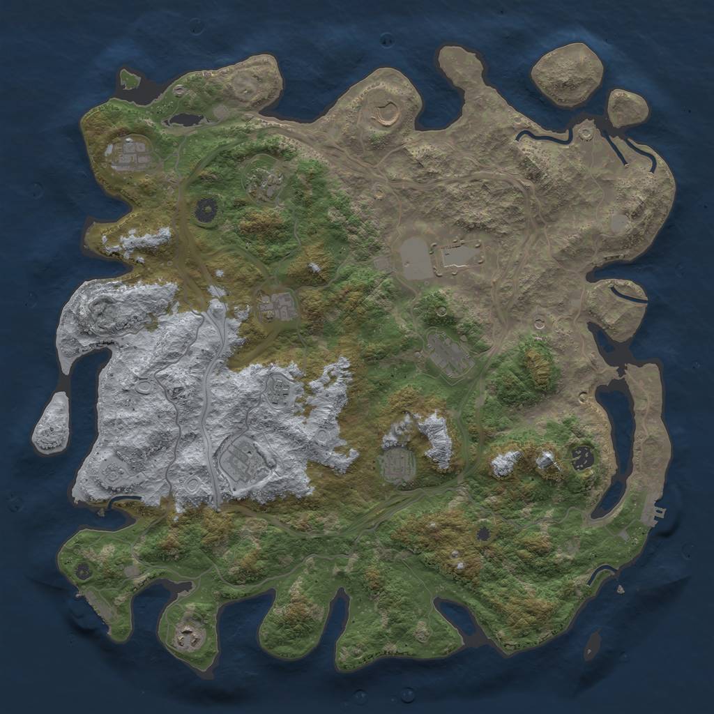 Rust Map: Procedural Map, Size: 4500, Seed: 7116315, 20 Monuments