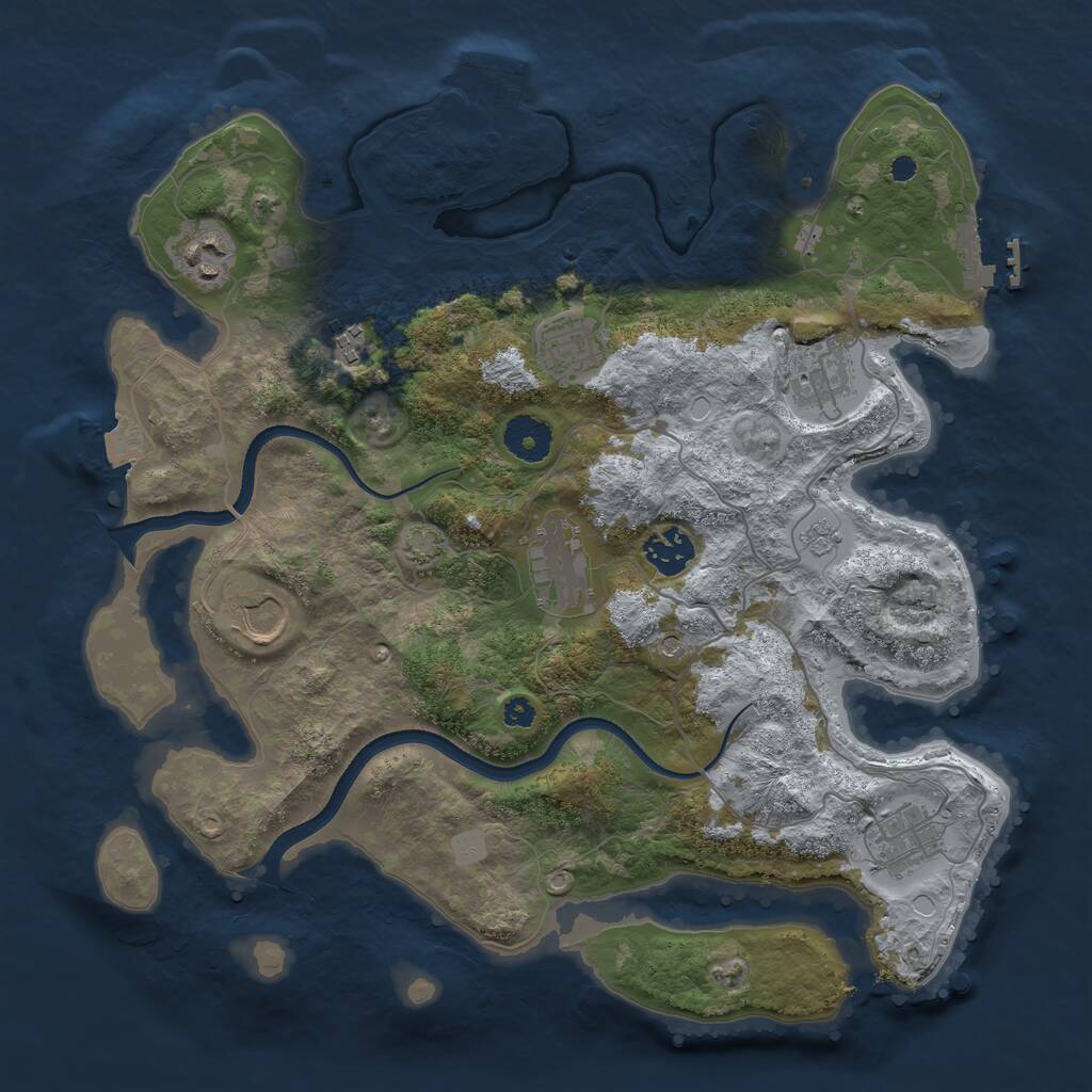 Rust Map: Procedural Map, Size: 3500, Seed: 1592983499, 14 Monuments