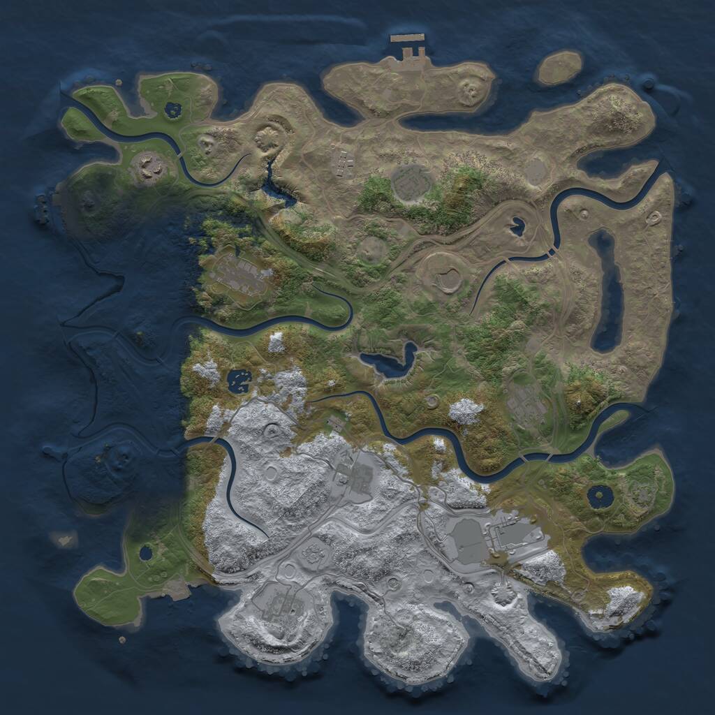 Rust Map: Procedural Map, Size: 4250, Seed: 285860666, 16 Monuments