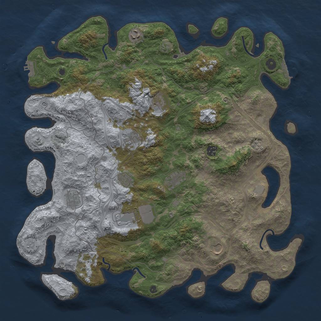 Rust Map: Procedural Map, Size: 4500, Seed: 1494085670, 19 Monuments
