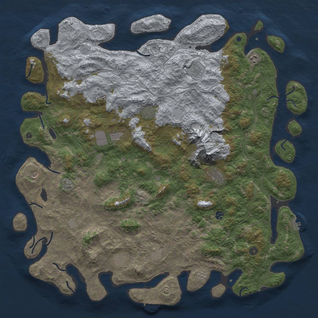 Rust Map: Procedural Map, Size: 5500, Seed: 765437, 20 Monuments