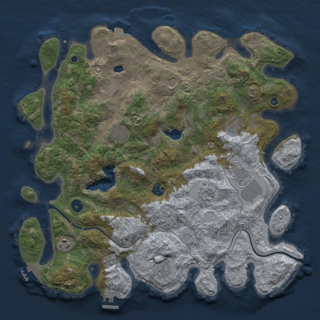 Rust Map: Procedural Map, Size: 4000, Seed: 871623, 15 Monuments
