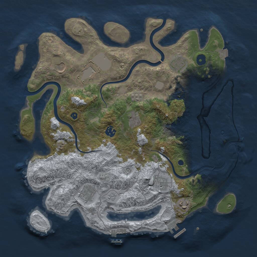 Rust Map: Procedural Map, Size: 3700, Seed: 1532801786, 15 Monuments