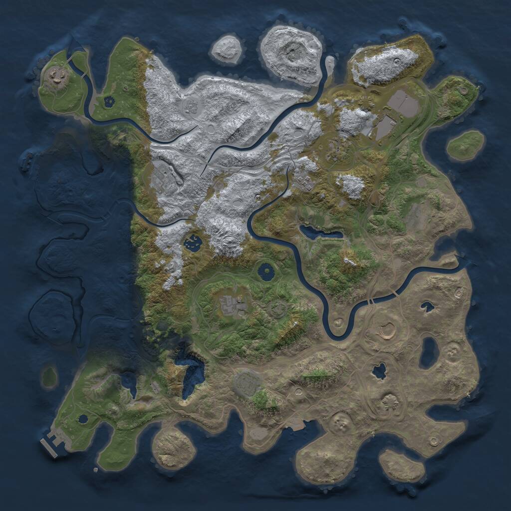 Rust Map: Procedural Map, Size: 4500, Seed: 21885436, 16 Monuments
