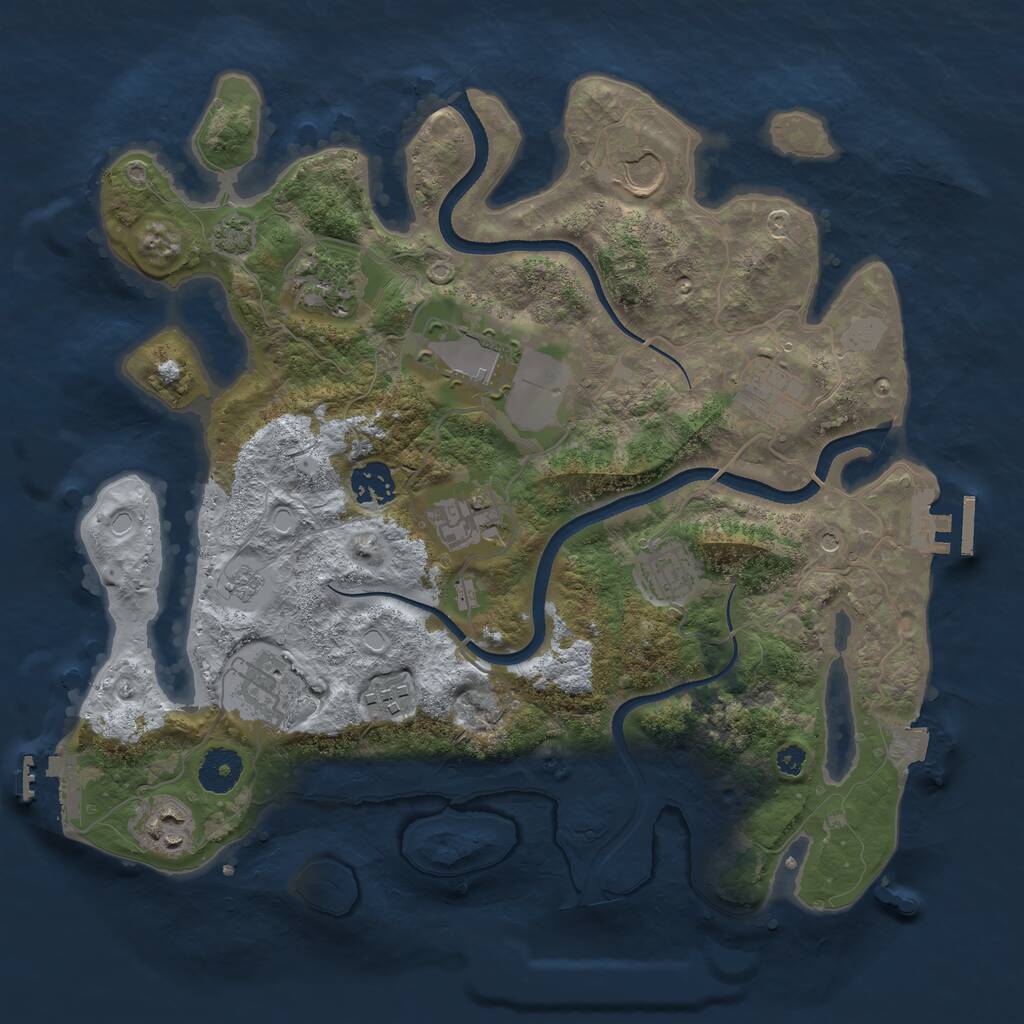 Rust Map: Procedural Map, Size: 3500, Seed: 18824745, 16 Monuments