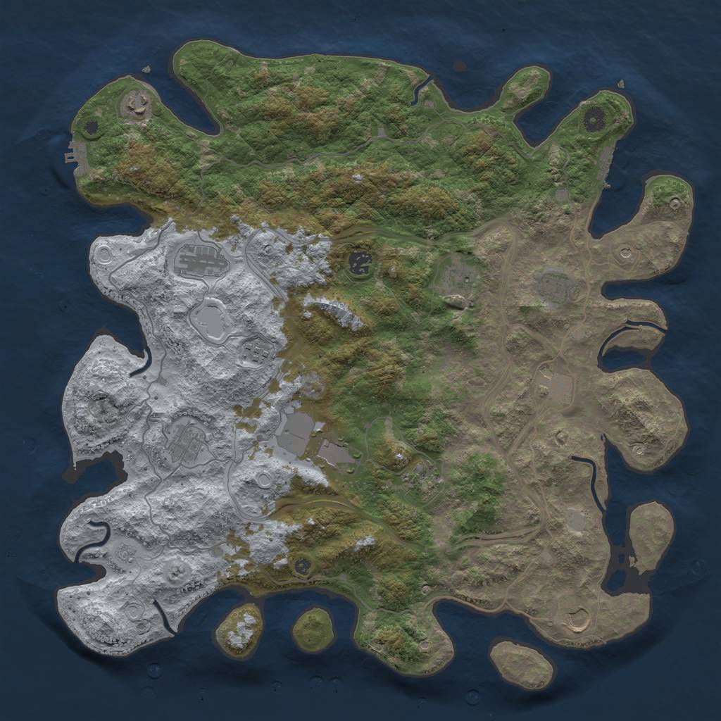 Rust Map: Procedural Map, Size: 4500, Seed: 79293045, 20 Monuments