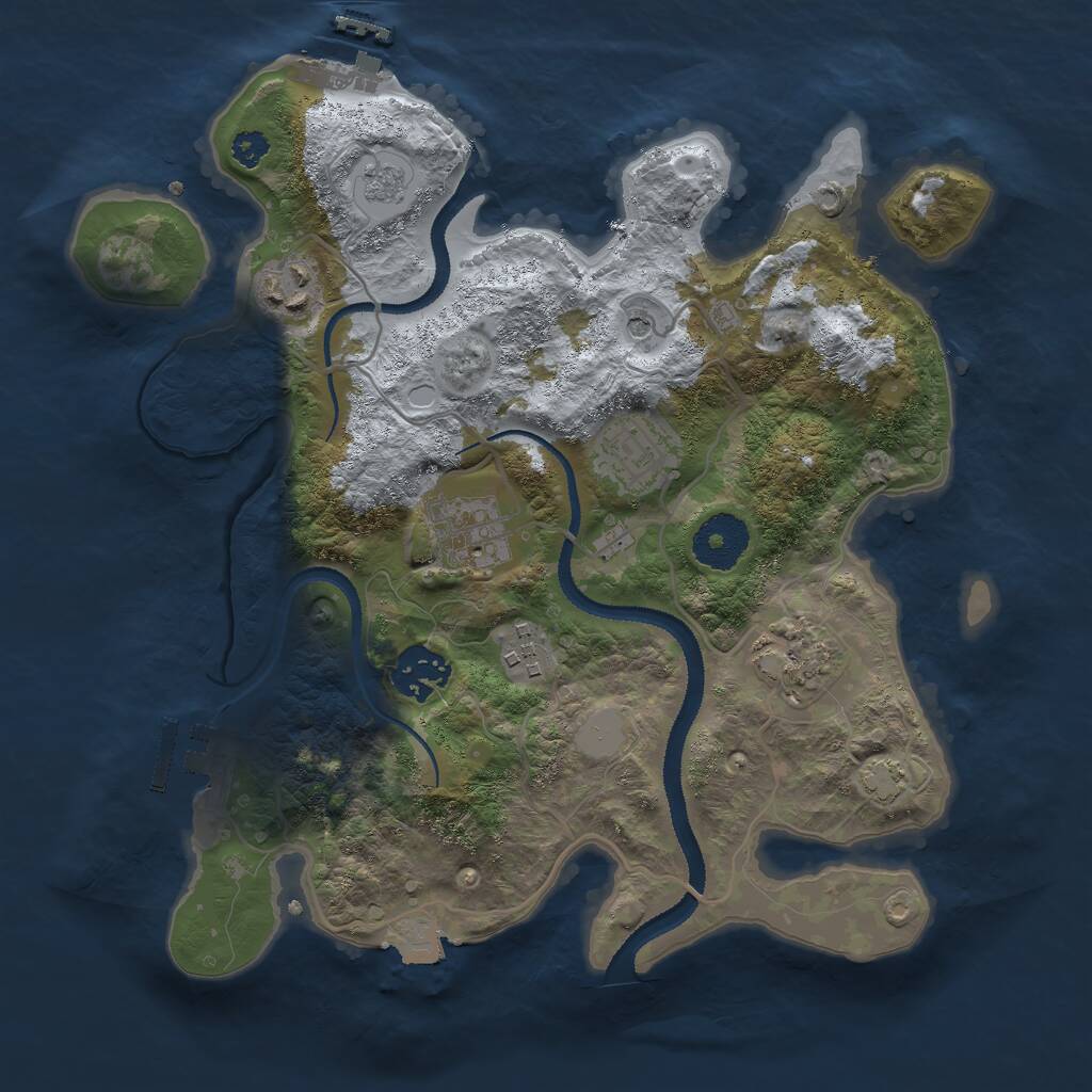 Rust Map: Procedural Map, Size: 3000, Seed: 94672, 12 Monuments