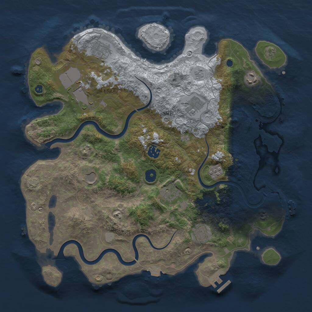 Rust Map: Procedural Map, Size: 3800, Seed: 1591769660, 15 Monuments