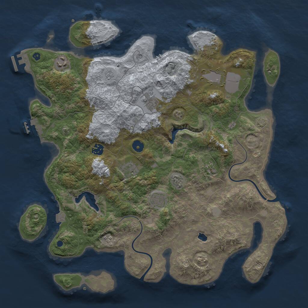 Rust Map: Procedural Map, Size: 4000, Seed: 377275964, 14 Monuments