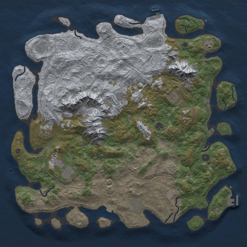 Rust Map: Procedural Map, Size: 5000, Seed: 304796618, 17 Monuments